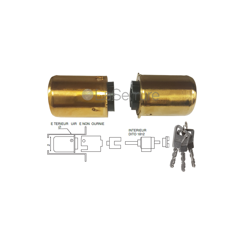 Cylindre Bricard Supersûreté ovoide bouton à bille - 73 mm
